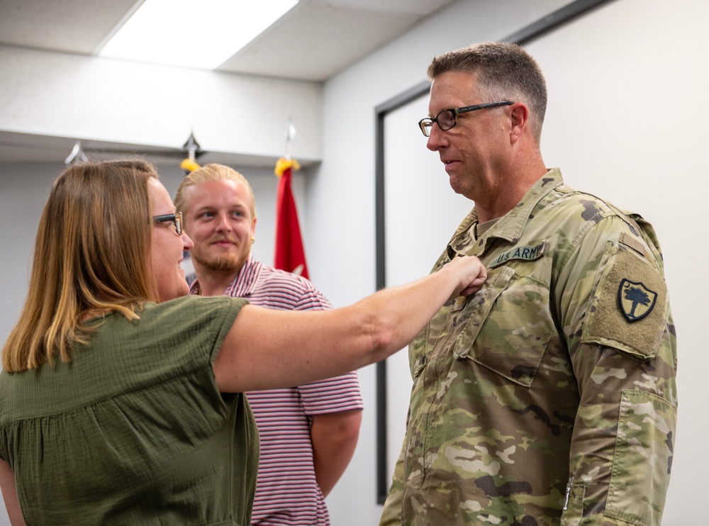 Chaplain (Maj.) John Denny promotion to lieutenant colonel