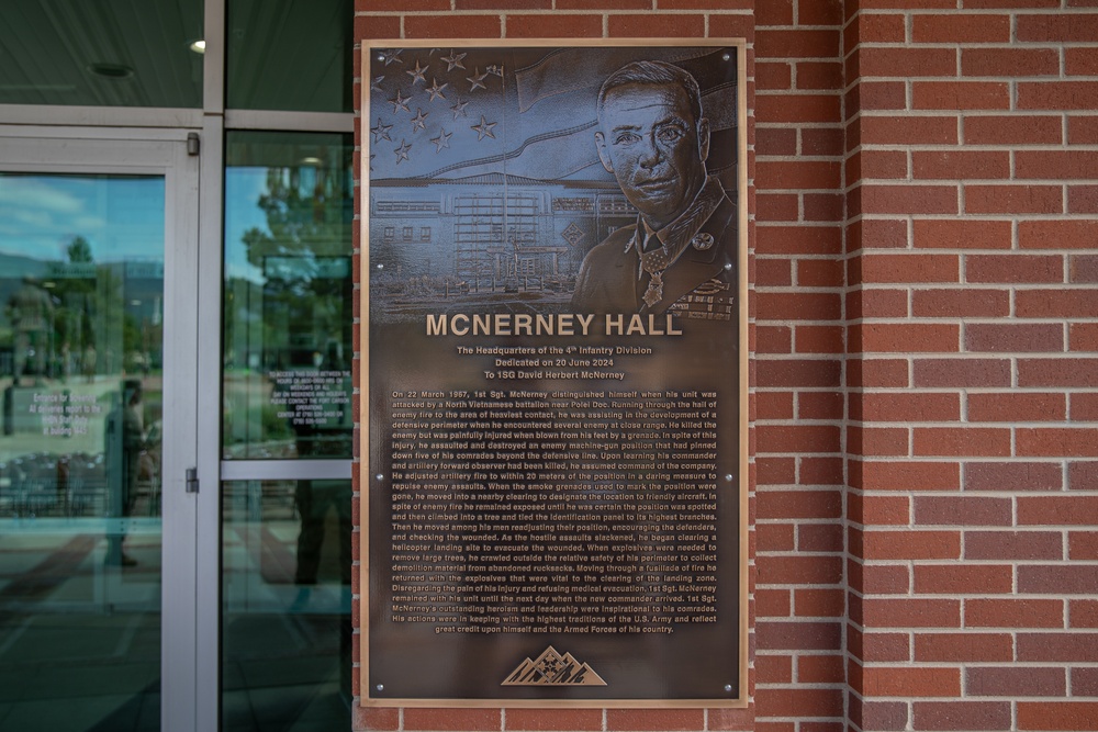 4ID HQ named after Ivy Division hero 1SG David McNerney