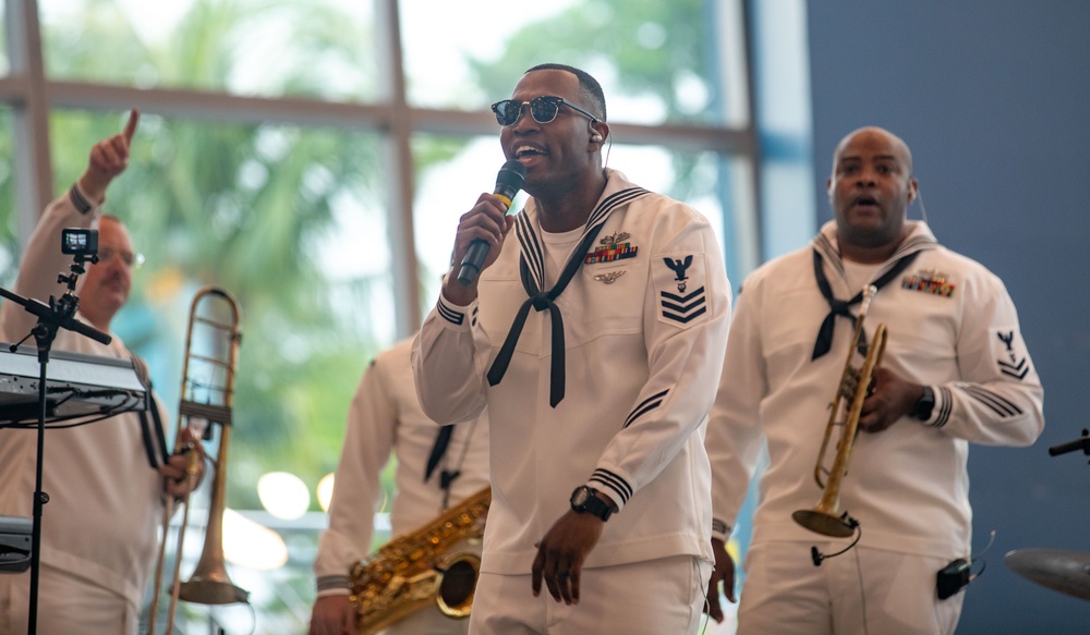 U.S. Navy Band, “Orient Express,” performs at the Mall of Asia, Manila, Philippines