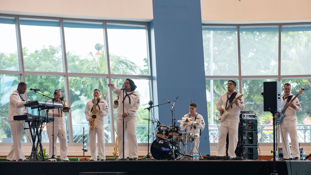 U.S. Navy Band, “Orient Express,” performs at the Mall of Asia, Manila, Philippines