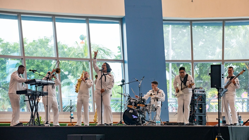 U.S. Navy Band, “Orient Express,” performs at the Mall of Asia, Manila, Philippines