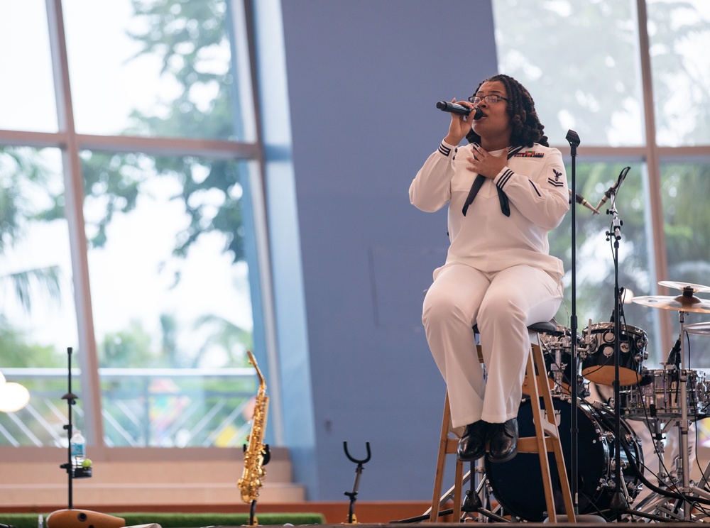 U.S. Navy Band, “Orient Express,” performs at the Mall of Asia, Manila, Philippines