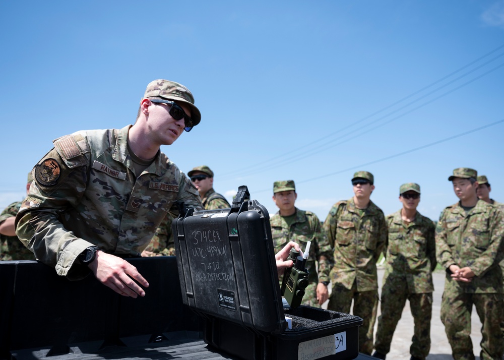 374th CES, Japan forces hone interoperability during CBRN training