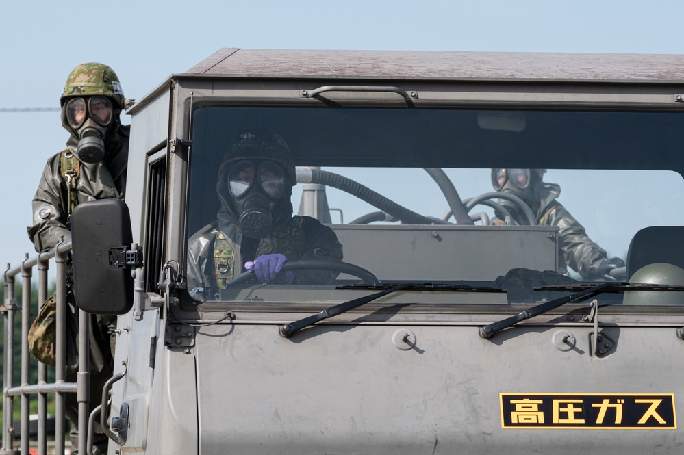 374th CES, Japan forces hone interoperability during CBRN training