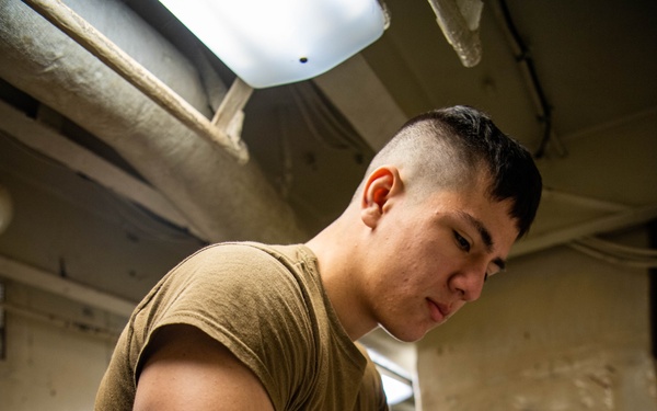 Sailor Prepares Lagging