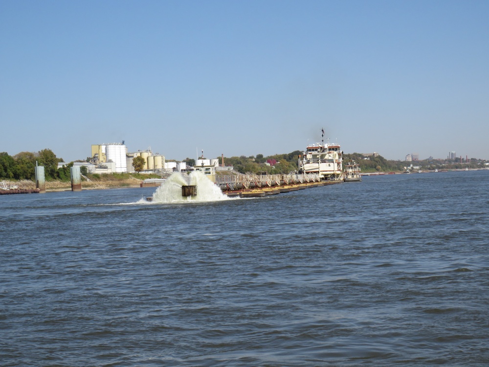 Dredge Potter, St. Louis District working on the Mississippi River.