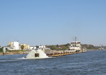 Dredge Potter, St. Louis District working on the Mississippi River.