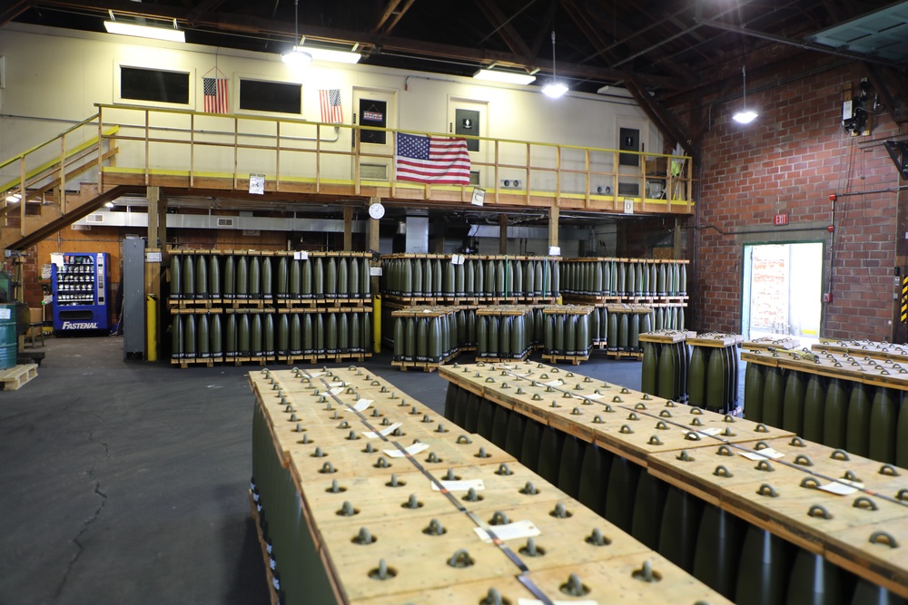 M795 projectile cases at Iowa Army Ammunition Plant