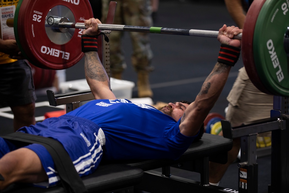 U.S. Air Force competes at powerlifting event during the DoD Warrior Games 2024