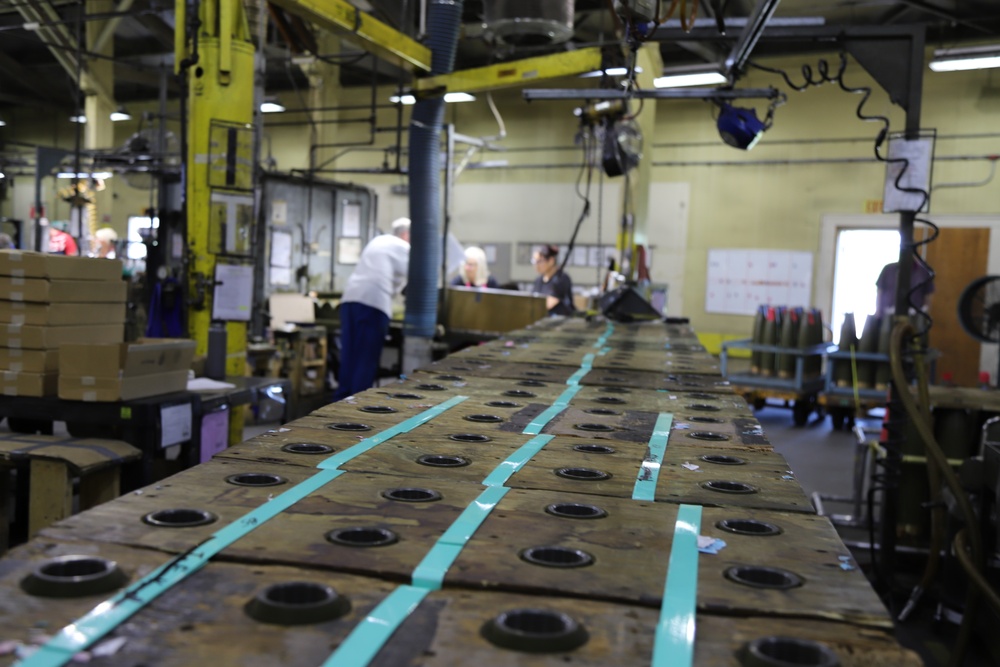 Projectile production at Iowa Army Ammunition Plant