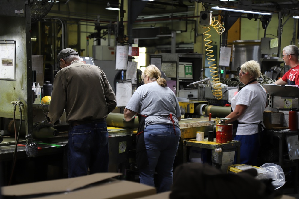 M795mm round production line at Iowa Army Ammunition Plant