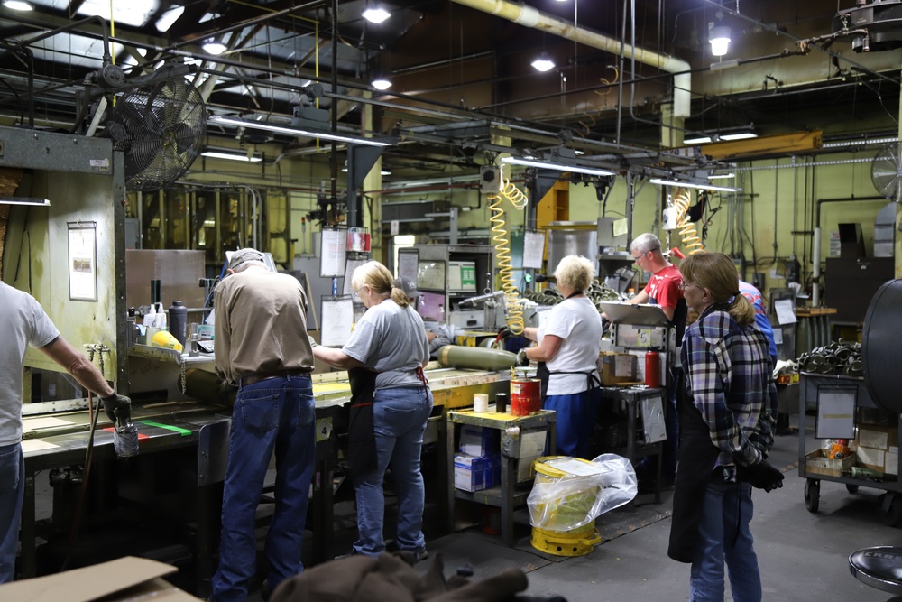 Projectile production at Iowa Army Ammunition Plant