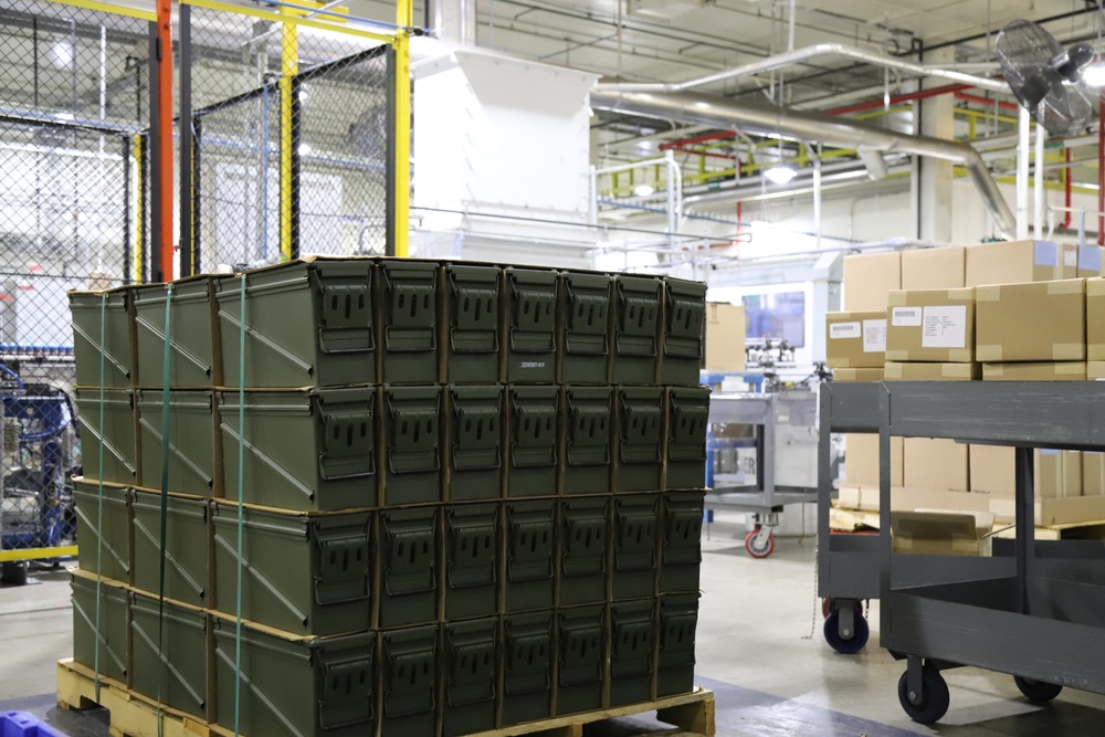 Munitions being prepared for distribution at Iowa Army Ammunition Plant