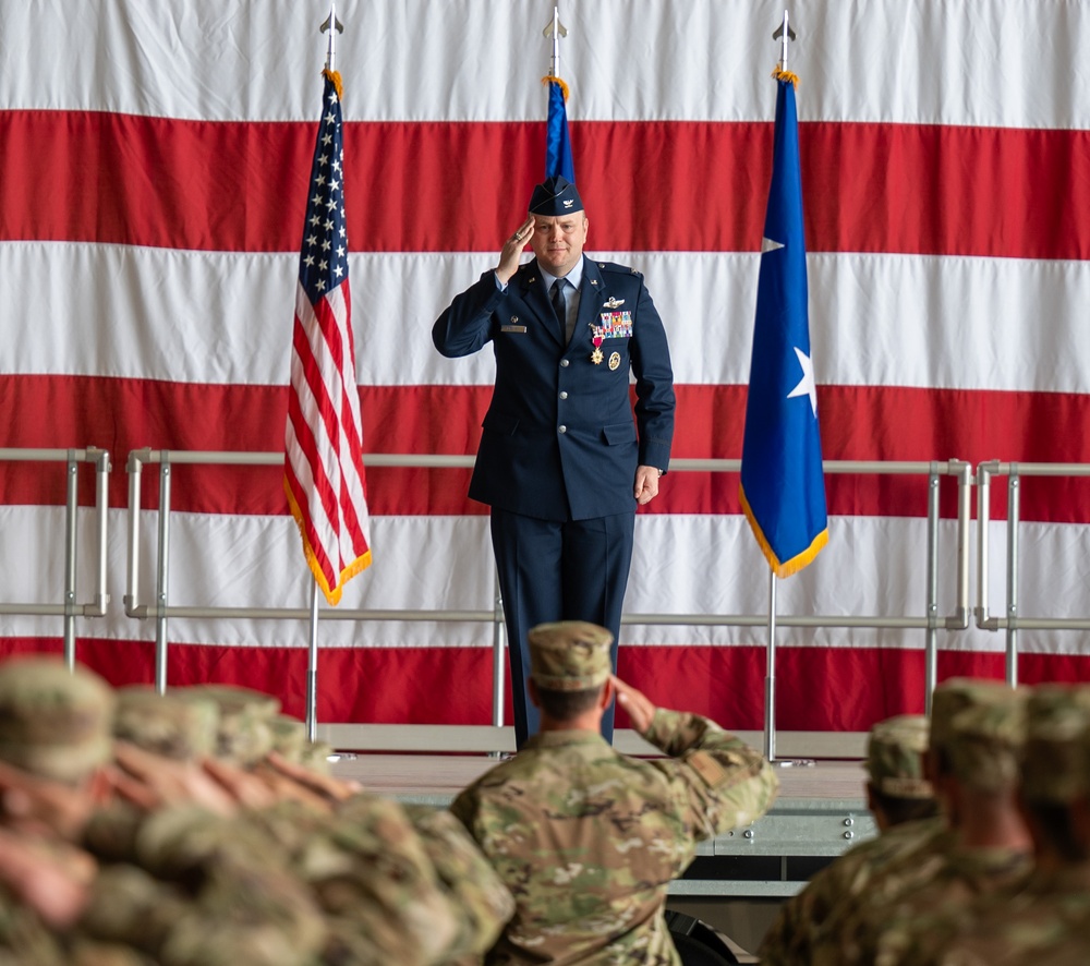 Col. Jonathan Graham gives his final salute to the 58th Special Operations Wing.