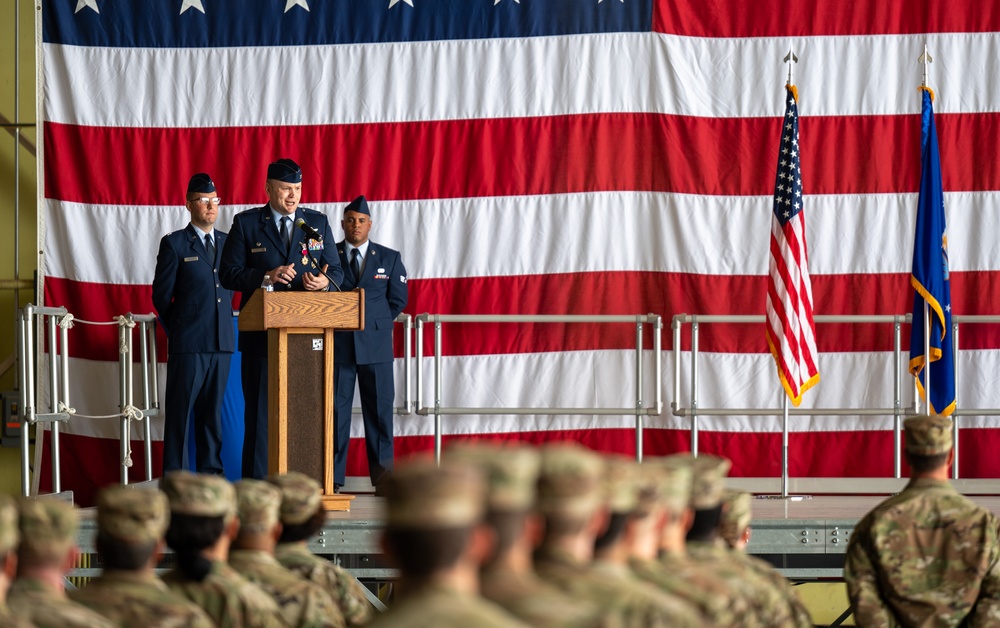 Col. Joshua Graham gives his farewell remarks to the 58th Special Operations Wing.