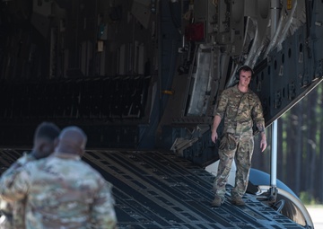 1050th Transportation Battalion Conducts Joint Operation With 437th Airlift Wing
