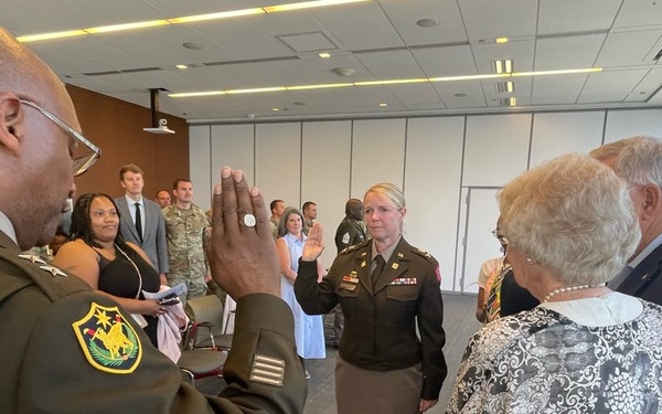 Gold Star Family Pins Rank on National Guard Colonel and Friend