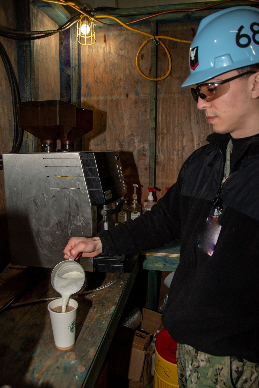 Sailor Prepares Coffee