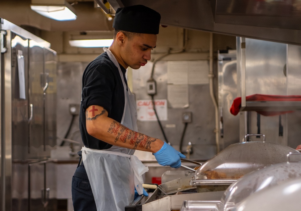 Sailor Prepares Food