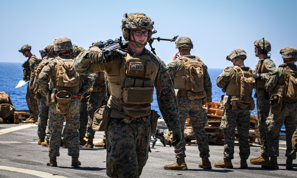 BLT 1/8, 24th MEU (SOC) Crew Served Weapons Range Aboard the USS Oak Hill (LSD 51)