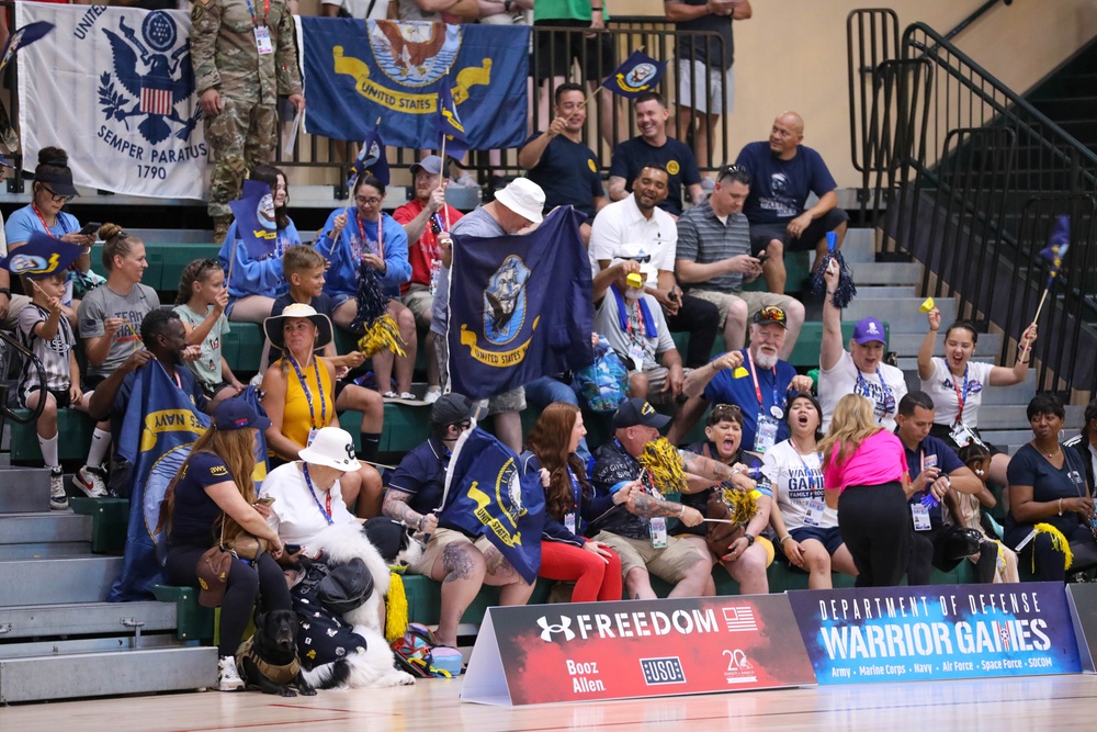 Athletes compete in wheelchair rugby at the 2024 DoD Warrior Games