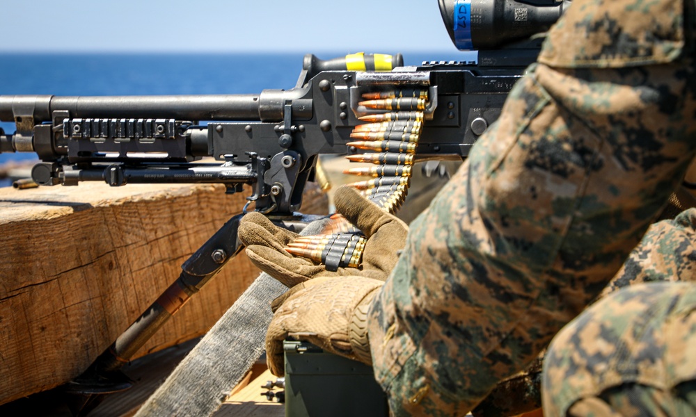 BLT 1/8, 24th MEU (SOC) Crew Served Weapons Range Aboard the USS Oak Hill (LSD 51)