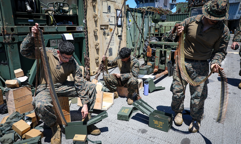 BLT 1/8, 24th MEU (SOC) Crew Served Weapons Range Aboard the USS Oak Hill (LSD 51)