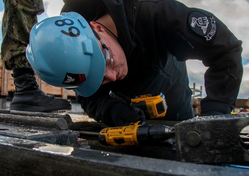 Sailor Inspects Nosegear Launch