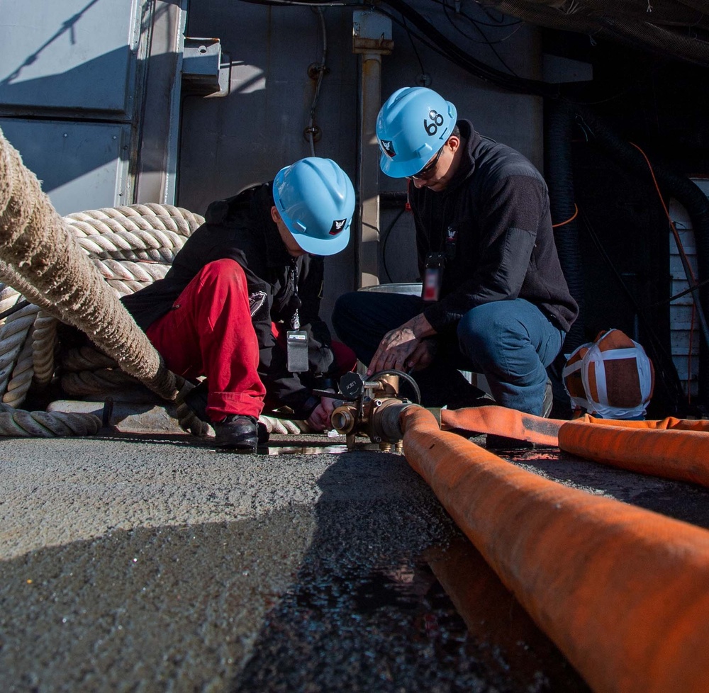 Sailors Test Hose System