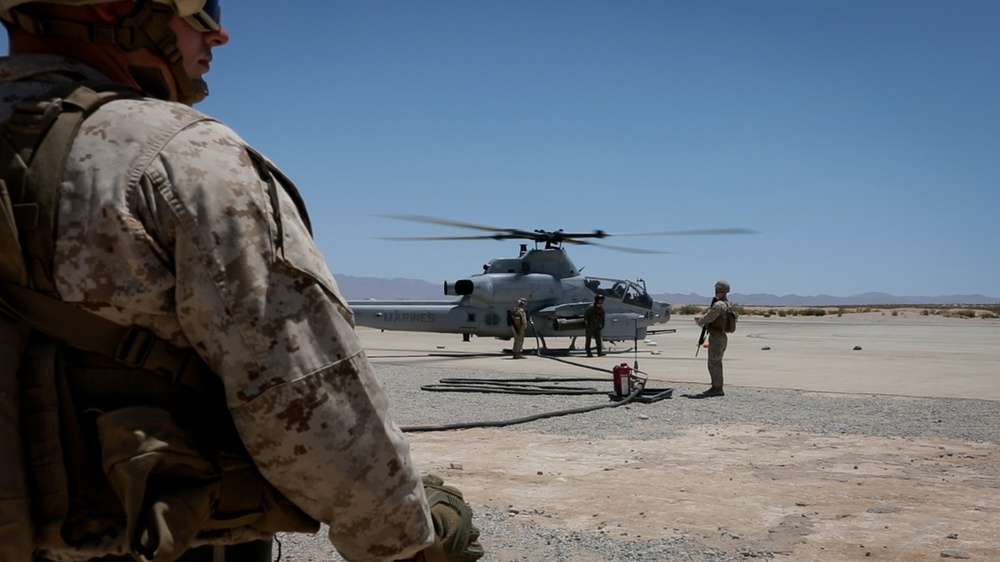 U.S. Reserve Marines conduct forward arming and refueling point operations