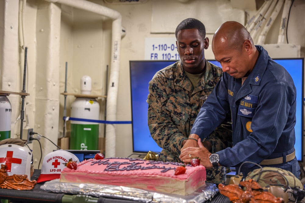 USS Somerset Celebrate 126th Hospital Corps Birthday