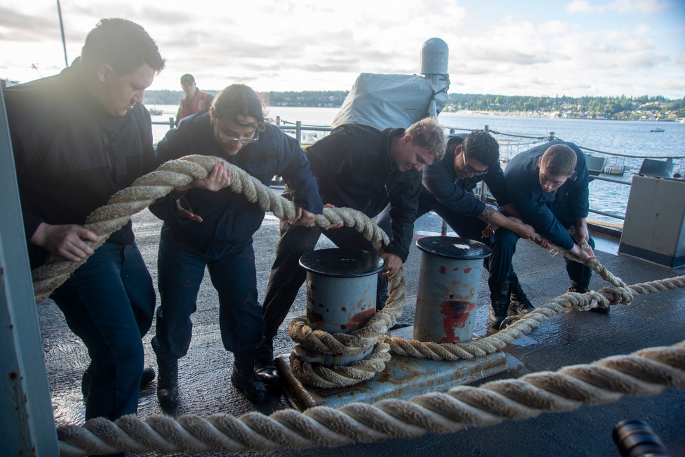 Sailors Heave Line On The Fantail