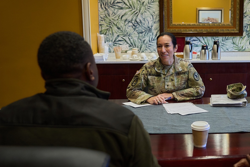 Brig. Gen. Rose Keravuori is interviewed by Botswana journalist