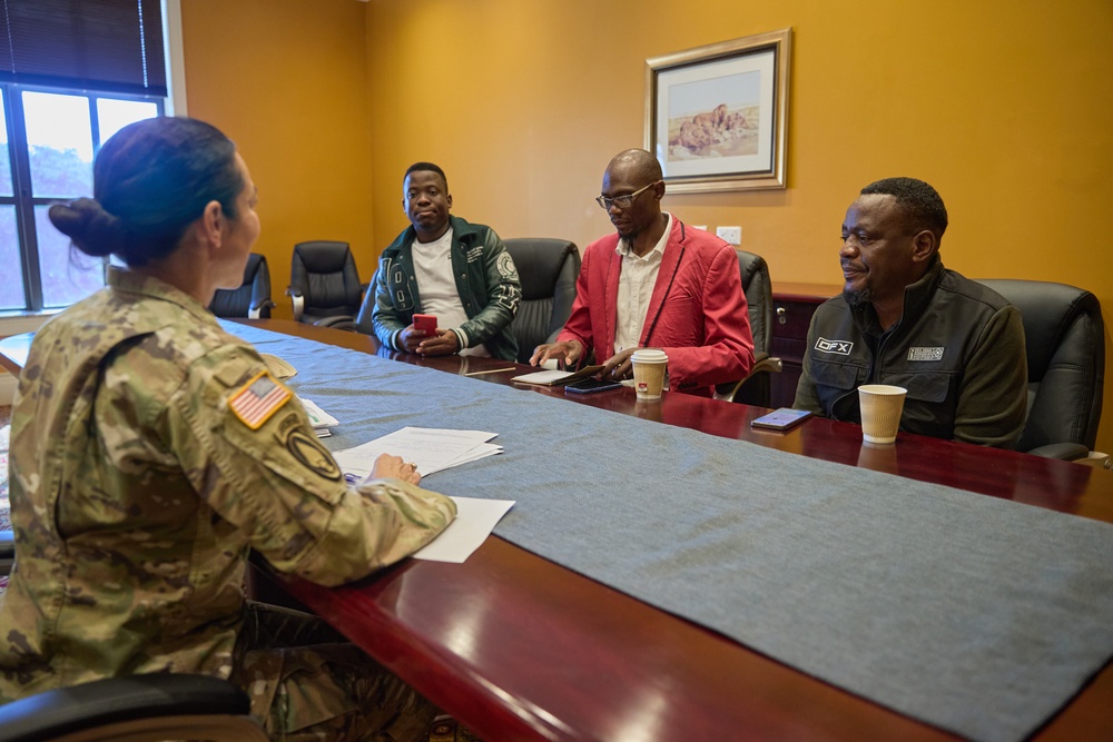 Brig. Gen. Rose Keravuori is interviewed by Botswana journalist