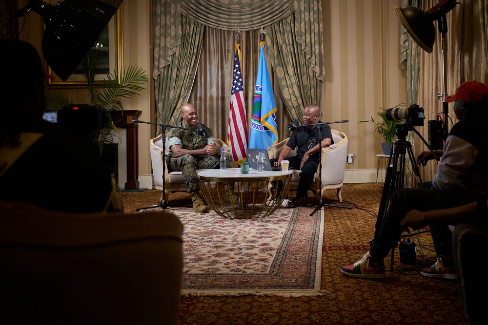 Gen. Langley speaks during a podcast for African Chiefs of Defense Conference 2024