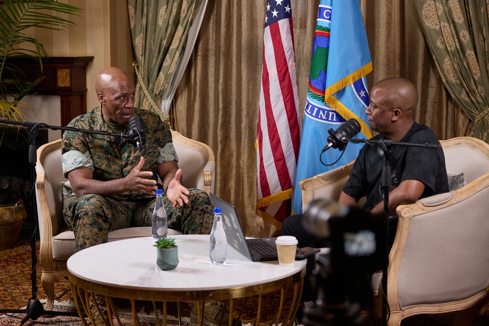 Gen. Langley speaks during a podcast for African Chiefs of Defense Conference 2024