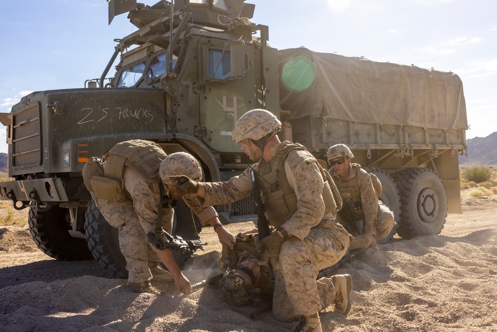 Reserve Marines complete a motorized operations course during ITX 4-24