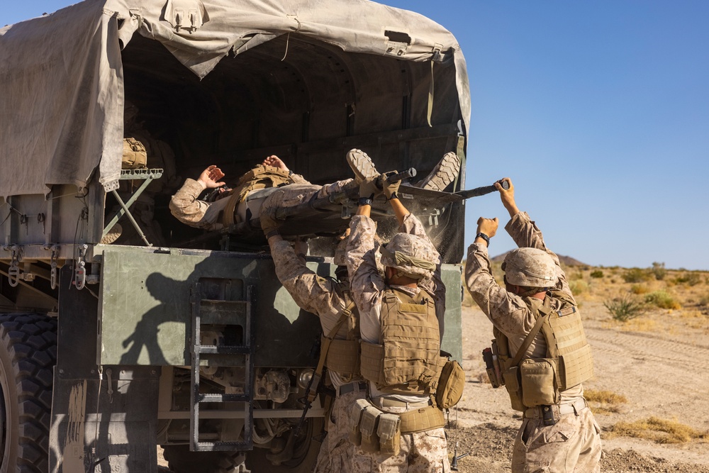 Reserve Marines complete a motorized operations course during ITX 4-24