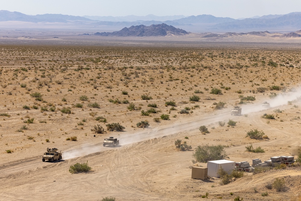 Reserve Marines complete a motorized operations course during ITX 4-24