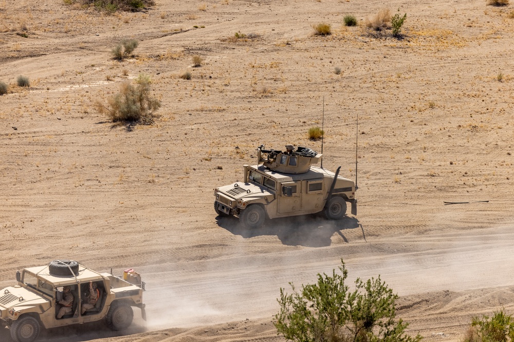 Reserve Marines complete a motorized operations course during ITX 4-24