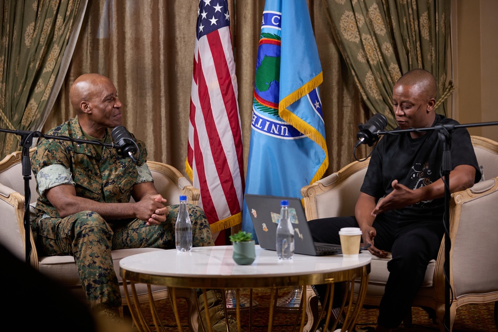 Gen. Langley speaks during a podcast for African Chiefs of Defense Conference 2024