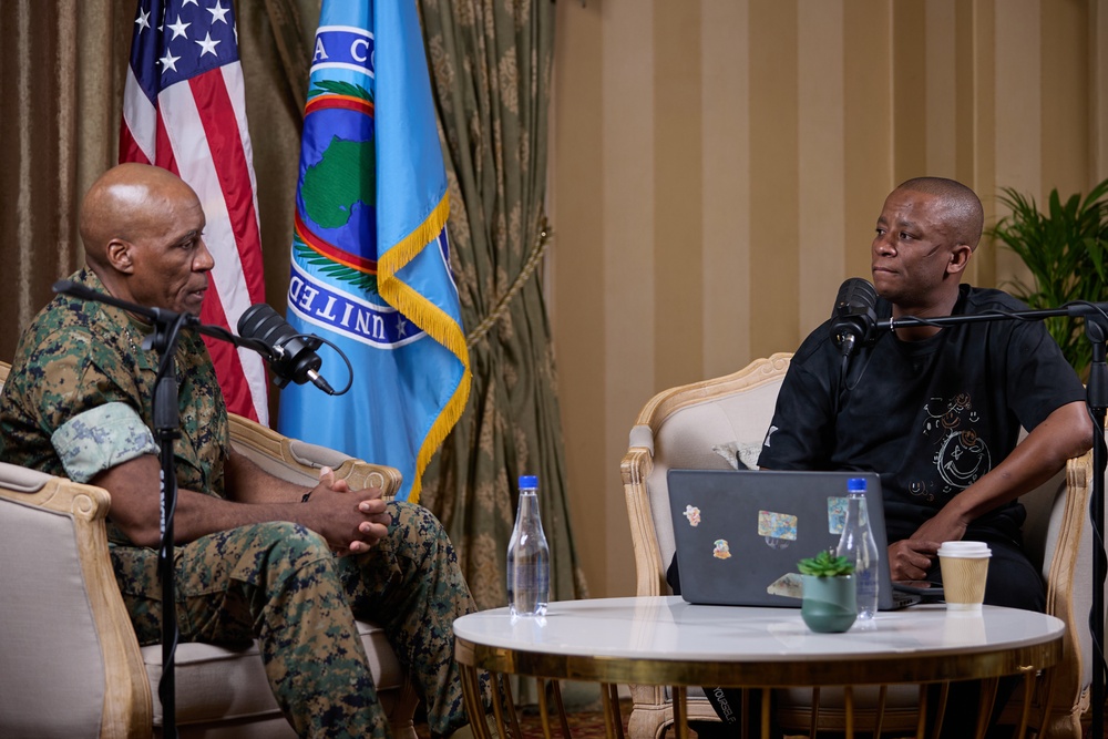 Gen. Langley speaks during a podcast for African Chiefs of Defense Conference 2024
