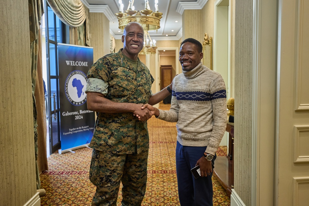 Gen. Langley speaks with YALI member