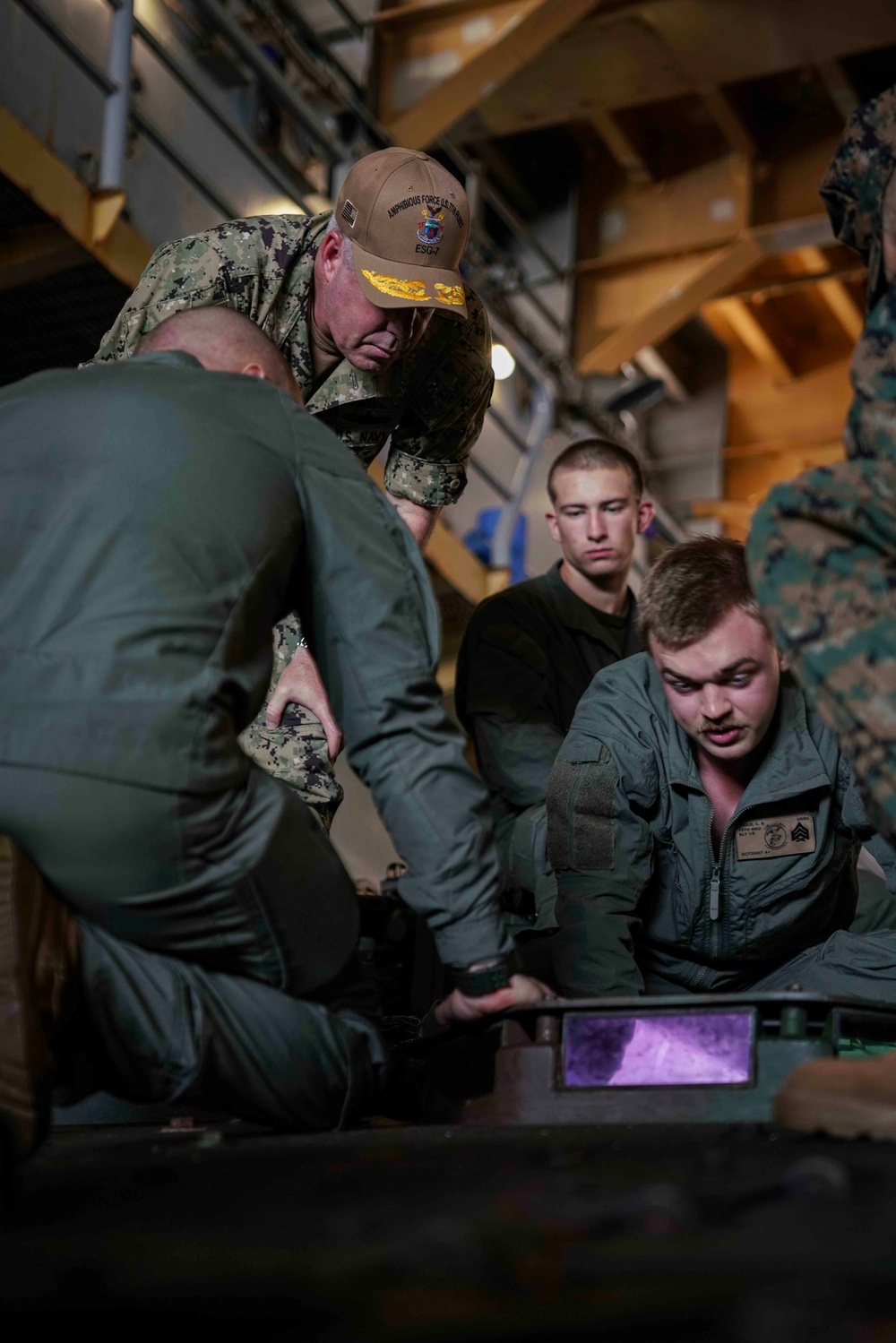 240620 – Distinguished Visitors Board USS Harpers Ferry at Okinawa, Japan