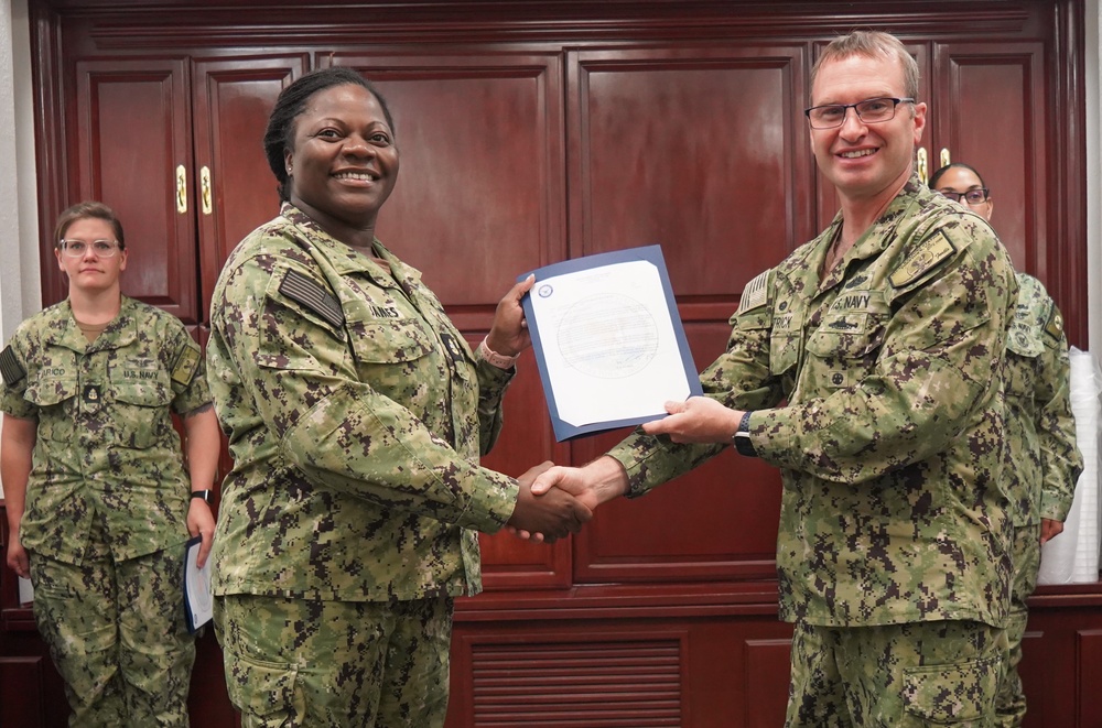NWS Yorktown recognizes Sailors and Civilians who served as part of the Incident Management Team during HURREX-CG2024