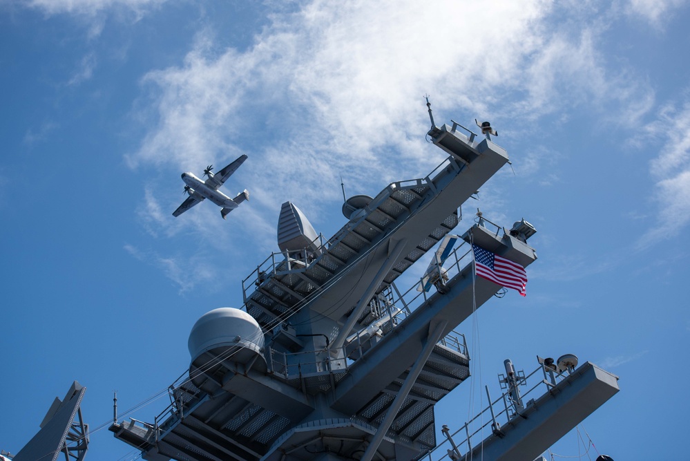 USS Ronald Reagan (CVN76) Sailors conduct flight deck operations