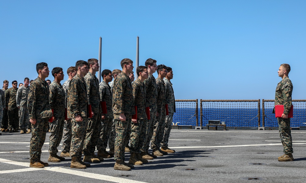 24th MEU (SOC) Corporals Course 1-24 Graduation Aboard the USS Oak Hill (LSD 51)