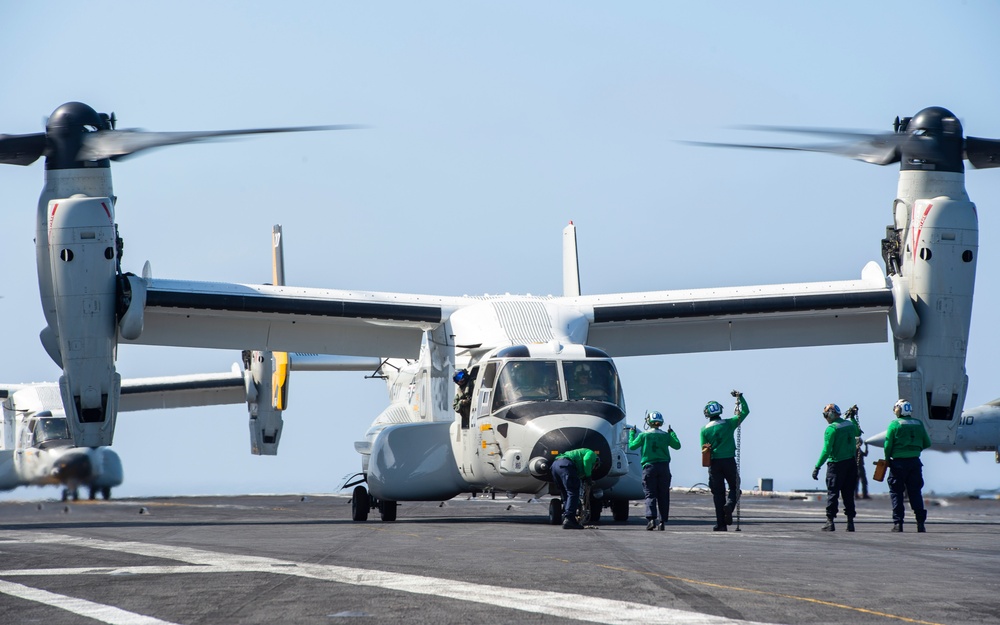 Osprey Operations Onboard USS Carl Vinson