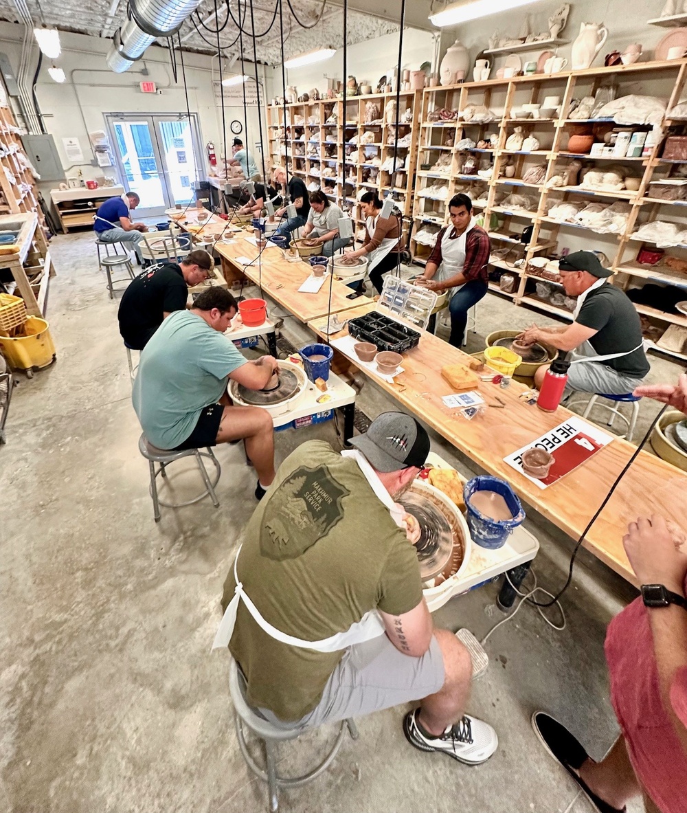 Group cognitive rehabilitation and community reintegration through Pottery on the Wheel at Eglin Air Force Base.