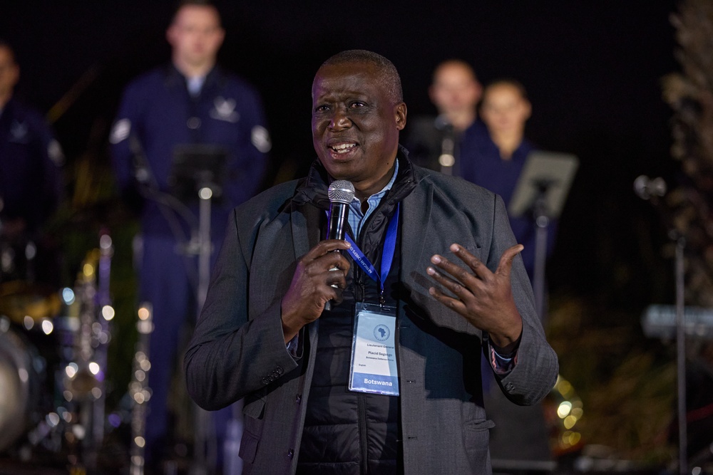 Botswana host gives his remarks during kickoff dinner